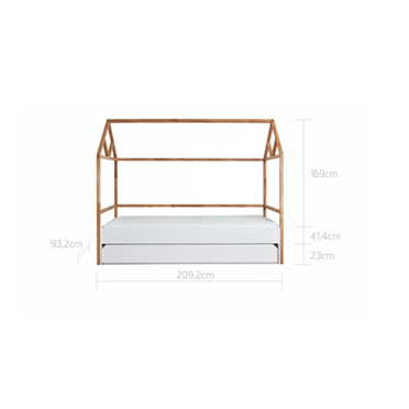 Bellamy | Lotta snow house crib with drawer 90x200