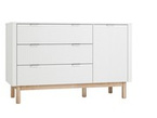 Pinio Miloo chest of drawers 3 drawers + 1 door white