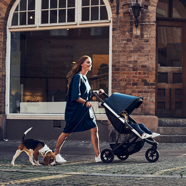 Thule® Spring trójkołowy wózek spacerowy | Aluminium + Majolica Blue 