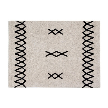 Lorena Canals® handwoven 100% cotton rug 120 x 160 cm | Atlas Natural + Black