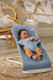 BabyBjorn | BLISS Baby Bouncer | Lounger-Bouncer | 100% Cotton | Blue