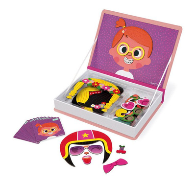 Janod | Magnetibook | Magnetic Puzzle | Funny Faces | Girl