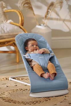 BabyBjorn | BLISS Baby Bouncer | Leżaczek-Bujaczek | 100% Bawełna | Blue