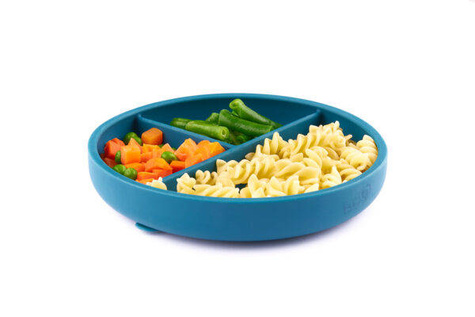 Baby In World® three-piece silicone plate with suction cup