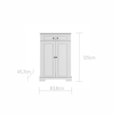 Bellamy® Ines komoda wysoka 2-drzwiowa | Elegant White
