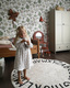 Lorena Canals® handwoven 100% cotton rug Ø150 cm | ABC Natural + Black