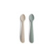 Mushie silicone spoons 2pack cambridge blue / shifting sand