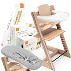 Stokke® Tripp Trapp® Complete Set 4-in-1, feeding chair + recliner + baby set + tray | Warm Ed