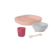 Beab | Set of Silicone Dishes with Suction Cup | Pink
