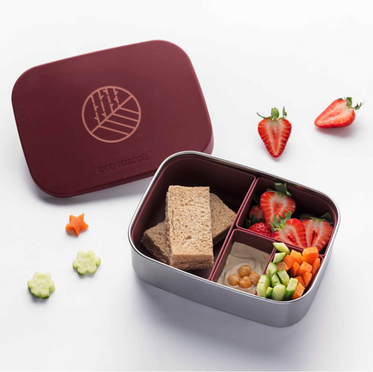 ECO RASCALS Classic Bento Lunch Box | Maroon