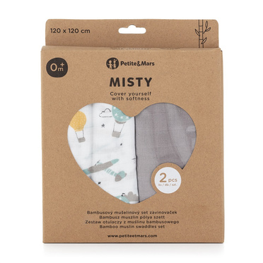 Petite&Mars® Zestaw otulaczy z muślinu bambusowego 