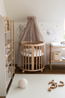 Waldin® tulle canopy with bracket Taupe