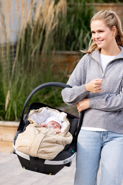 Lodger® waterproof double layer winter stroller sleeping bag light gray Taslon Drizzle