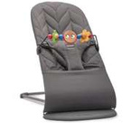 BabyBjorn | BLISS Baby Bouncer recliner-bouncer 100% Cotton frame dark gray Petal Quilt + Googly eyes toy