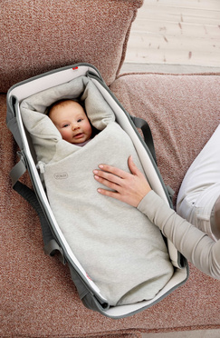 Lodger® waterproof double layer winter stroller sleeping bag light gray Taslon Drizzle