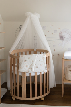 Waldin® tulle canopy with bracket Ecru
