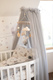 Waldin® tulle canopy with bracket Gray