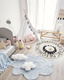 Lorena Canals® handwoven 100% cotton rug Ø150 cm | ABC Natural + Black