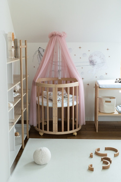 Waldin® tulle canopy with bracket Rose