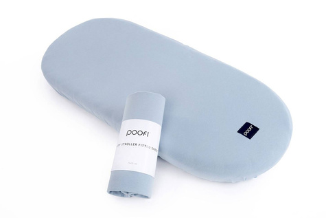 Poofi® stroller sheet 100% organic cotton | Dusty Blue