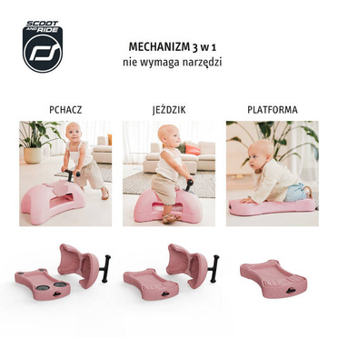 Scoot&Ride® My First jeździk do pchania 3w1 6m+ | Rose