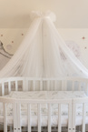Waldin® tulle canopy with bracket Ecru