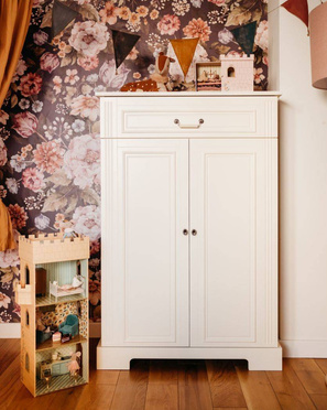Bellamy® Ines 2-door tall chest of drawers | Elegant White