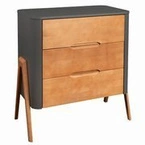 Troll Nursery | Torsten | Komoda z Przewijakiem | Seal Grey + Teak