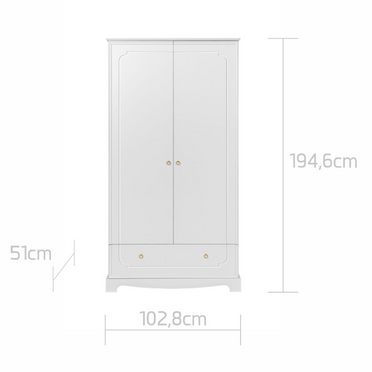 Bellamy Royal timeless white 2-door closet