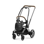 Cybex® e-Priam 4 Chassis stroller frame with electric power steering | Chrome/Brown