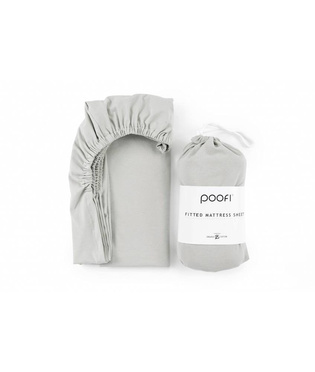 Poofi® 100% organic cotton sheet, 120 x 60 cm | Light Grey