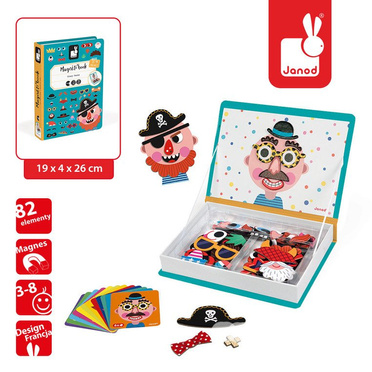 Janod | Magnetibook | Magnetic Puzzle | Funny Face | Boy