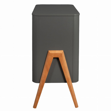 Troll Nursery | Torsten | Dresser with Changing Table | Seal Gray + Teak