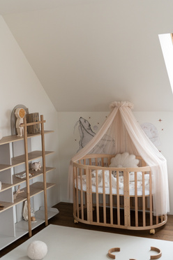 Waldin® tulle canopy with bracket Beige