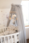 Waldin® tulle canopy with bracket Gray