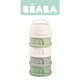 BEABA | Zestaw 4 Pojemników do Przechowywania Mleka | cotton white/sage green