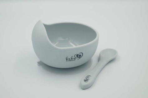 Baby In World® silikonowa miseczka z łyżeczką 