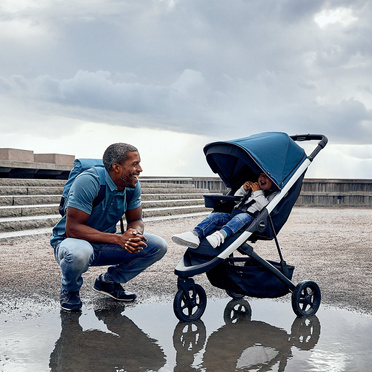 Thule® Spring trójkołowy wózek spacerowy | Aluminium + Majolica Blue 
