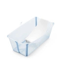 Stokke® Flexi Bath® + Newborn Support składana wanienka z wkładką niemowlęcą | Transparent Ocean Blue