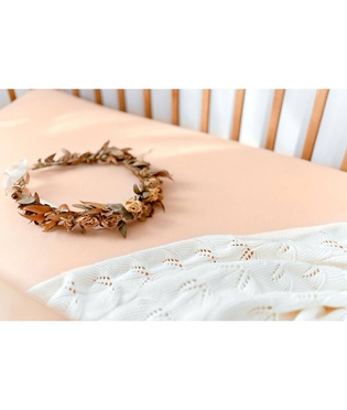 Poofi® sheet 100% organic cotton, 120 x 60 cm apricot