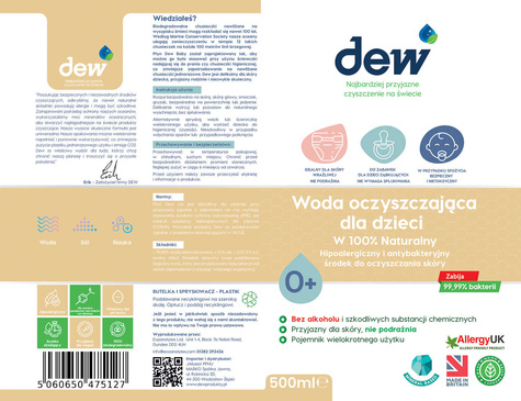 Dew™ Baby Cleansing Water pielęgnacyjna woda oczyszczająca dla dzieci 500ml