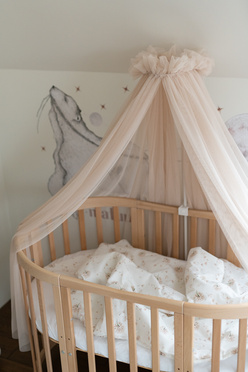Waldin® tulle canopy with bracket Beige