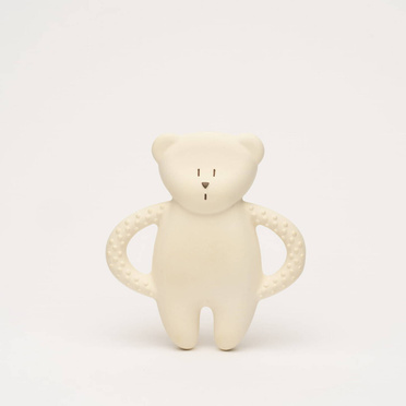 Moonie fleece bear teether made of natural rubber