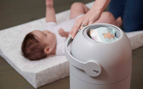 Magic | Waste diaper garbage can - white (for 25 diapers) + bags