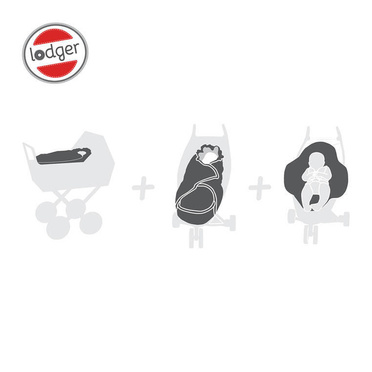 Lodger® wodoodporny, dwuwarstwowy, zimowy śpiwór do wózka szary Taslon Pigeon