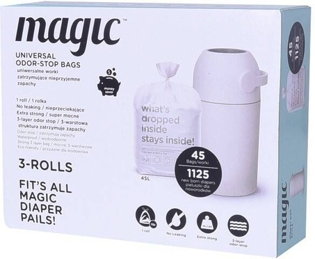 Magic bags for used diapers three layers - gift box 3 rolls