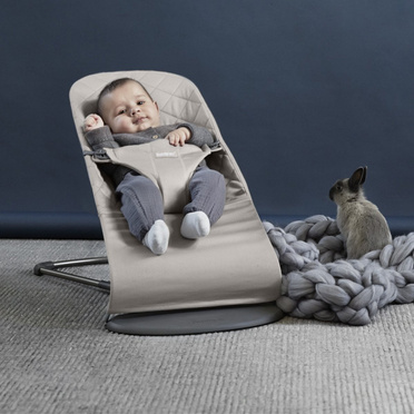 BabyBjorn | Bliss Baby Bouncer | Leżaczek-Bujaczek | 100% Bawełna | Sand Grey
