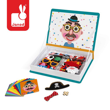 Janod | Magnetibook | Magnetyczna Układanka | Śmieszne Buzie | Chłopiec
