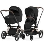 Cybex® Priam 4 2in1 set, deep-stroller | Sepia Black + Chrome (black handle)