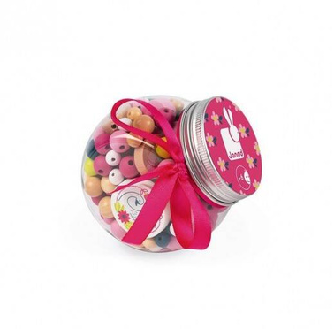 Janod | Jewelry Making Set | Wooden Beads with Fluorescent Elements Swans